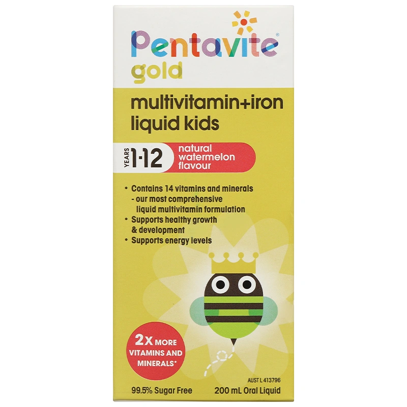 Pentavite Gold Multivitamin + Iron Liquid Kids bổ sung vitamin và khoáng chất chai 200ml - 1